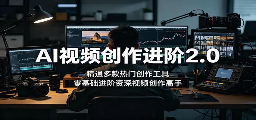 AI视频创作进阶2.0：精通多款热门创作工具，零基础进阶资深视频创作高手 《鱼见海科技》-鱼见海资源网-免费PHP网站源码模板,插件软件网创AI智能体资源分享平台！