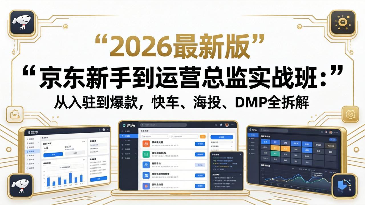 京东新手到运营总监实战班：从入驻到爆款，快车、海投、DMP全拆解，2026最新版客创社区-专注互联网轻资产资源整合与分享客创社区-专注互联网轻资产资源整合与分享