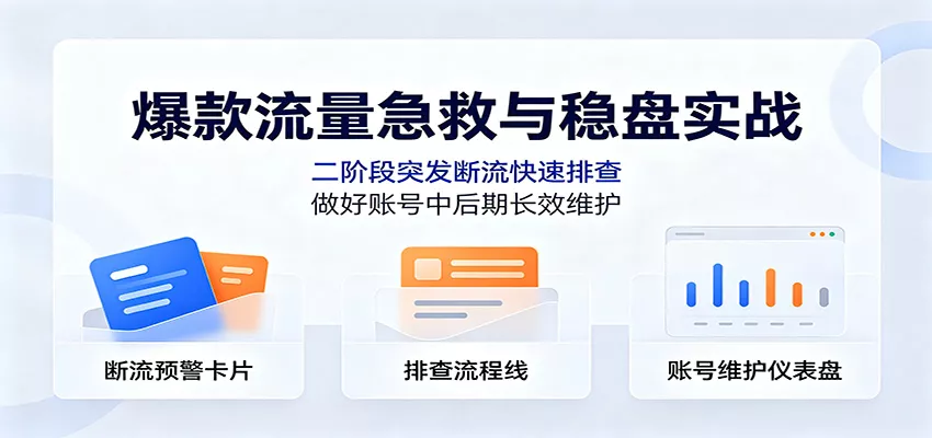 爆款流量急救与稳盘实战:二阶段突发断流快速排查,做好账号中后期长效维护客创社区-专注互联网轻资产资源整合与分享客创社区-专注互联网轻资产资源整合与分享