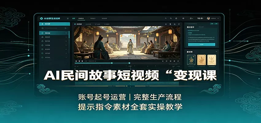 AI民间故事短视频变现课：账号起号运营，完整生产流程，提示指令素材全套实操教学星享资源网星享资源网