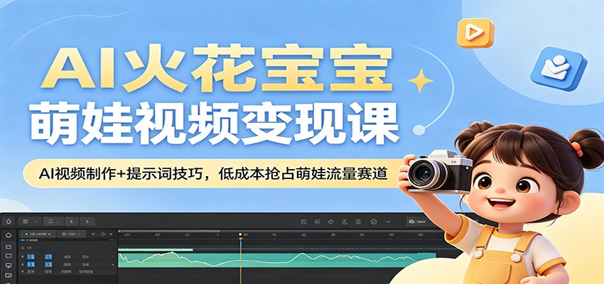 AI火花宝宝萌娃视频变现课：AI视频制作+提示词技巧，低成本抢占萌娃流量赛道客创社区-专注互联网轻资产资源整合与分享客创社区-专注互联网轻资产资源整合与分享