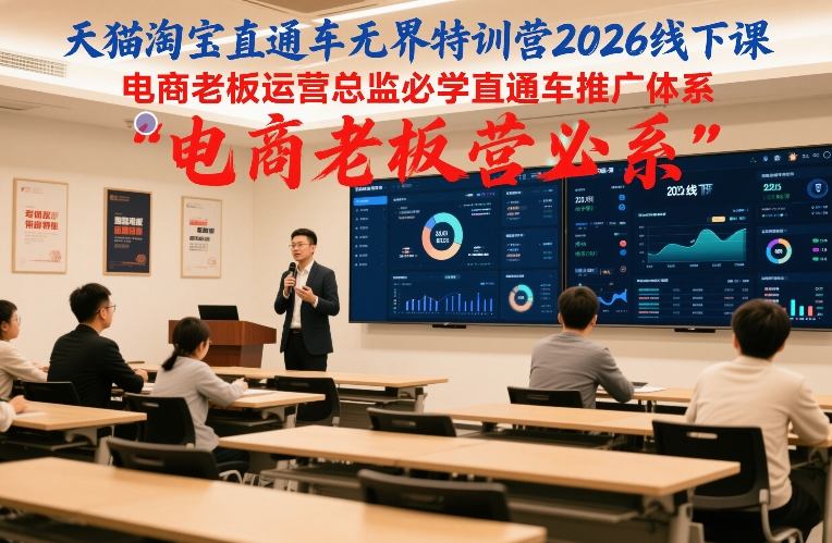 天猫淘宝直通车无界特训营2026线下课，电商老板运营总监必学直通车推广体系 - 鱼见海科技资源合集分享 | 鱼见海科技-鱼见海资源网-免费PHP网站源码模板,插件软件网创AI智能体资源分享平台！