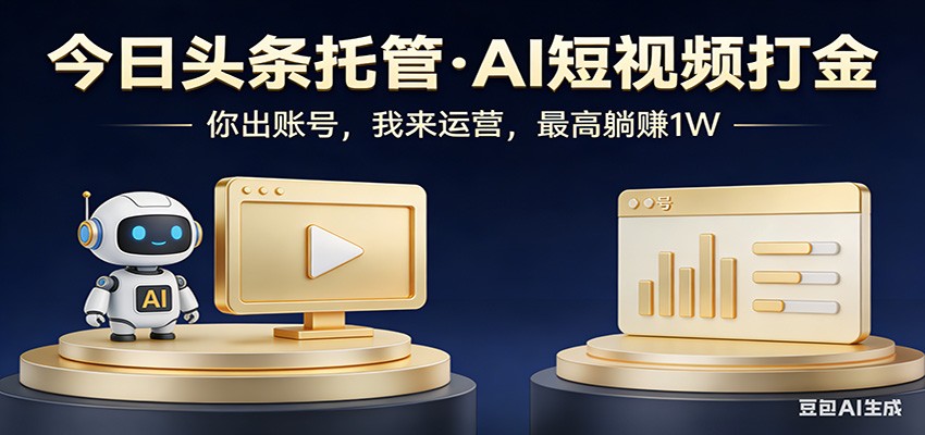 头条号AI托管，我提供作品，你提供账号，每天5分钟发布，小白躺赚3000+客创社区-专注互联网轻资产资源整合与分享客创社区-专注互联网轻资产资源整合与分享