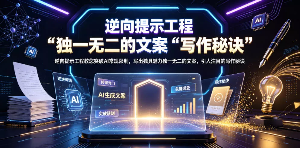 逆向提示工程教您突破AI常规限制，写出独具魅力独一无二的文案，引人注目的写作秘诀【原创双语字幕】客创社区-专注互联网轻资产资源整合与分享客创社区-专注互联网轻资产资源整合与分享