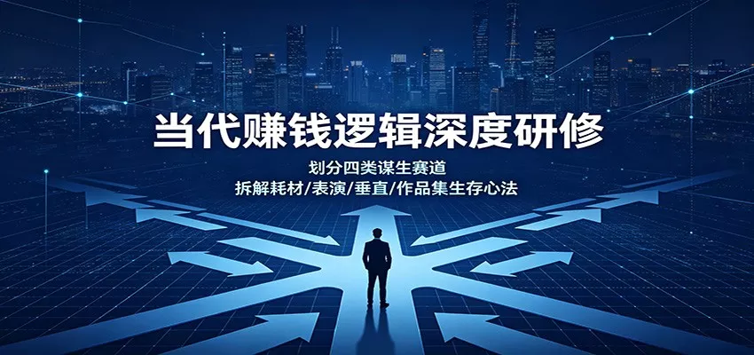 当代赚钱逻辑深度研修：划分四类谋生赛道，拆解耗材/表演/垂直/作品集生存心法星享资源网星享资源网