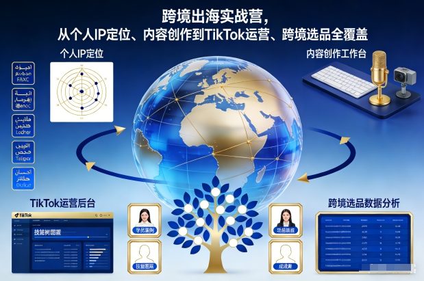 跨境出海实战营，从个人IP定位、内容创作到TikTok运营、跨境选品全覆盖客创社区-专注互联网轻资产资源整合与分享客创社区-专注互联网轻资产资源整合与分享