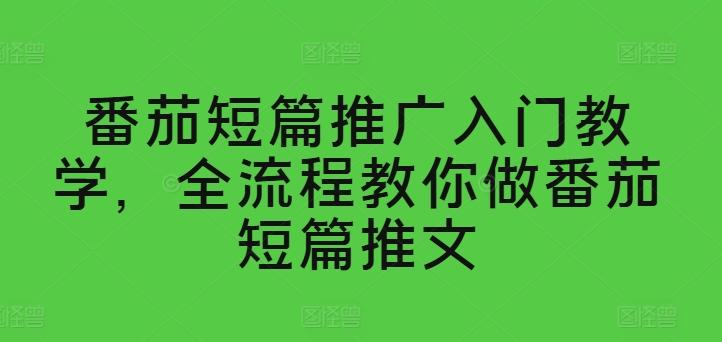 番茄短篇推广入门教学，全流程教你做番茄短篇推文客创社 - 专注互联网轻资产创业及网络项目资源整合与分享客创社 - 专注互联网轻资产创业及网络项目资源整合与分享