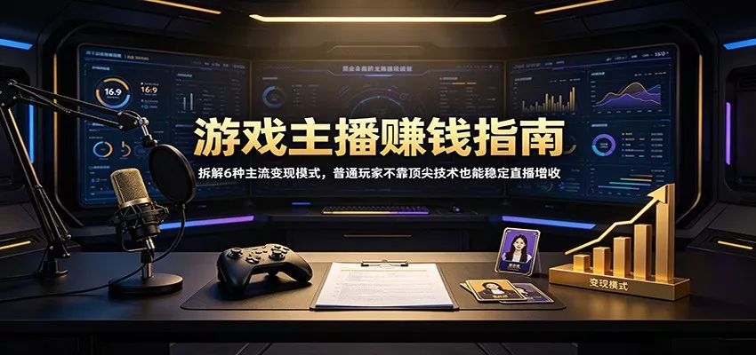 游戏主播赚钱指南：拆解6种主流变现模式，普通玩家不靠成熟技术也能稳定直播增收 《鱼见海科技》-鱼见海资源网-免费PHP网站源码模板,插件软件网创AI智能体资源分享平台！