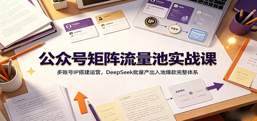 公众号矩阵流量池实战课：多账号IP搭建运营，DeepSeek批量产出入池爆款完整体系 《鱼见海科技》-鱼见海资源网-免费PHP网站源码模板,插件软件网创AI智能体资源分享平台！