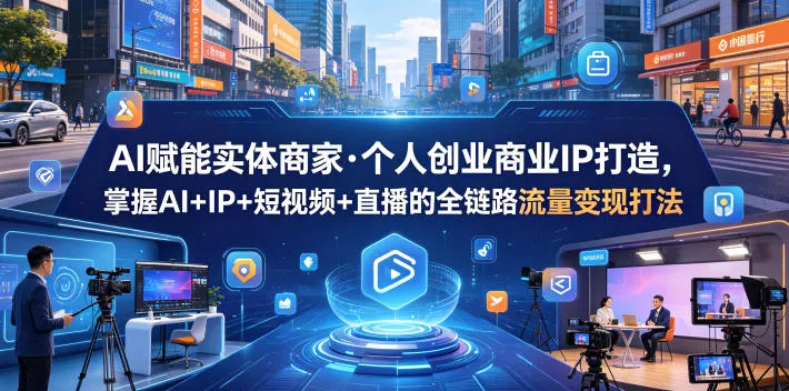 AI赋能实体商家·个人创业商业IP打造，掌握AI+IP+短视频+直播的全链路流量变现打法客创社区-专注互联网轻资产资源整合与分享客创社区-专注互联网轻资产资源整合与分享