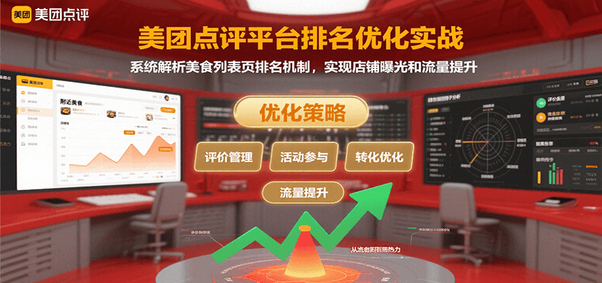 美团点评平台排名优化实战，系统解析美食列表页排名机制，实现店铺曝光和流量提升-客创社 - 专注互联网轻资产创业及网络项目资源整合与分享客创社-免费且强大的项目分享网站！