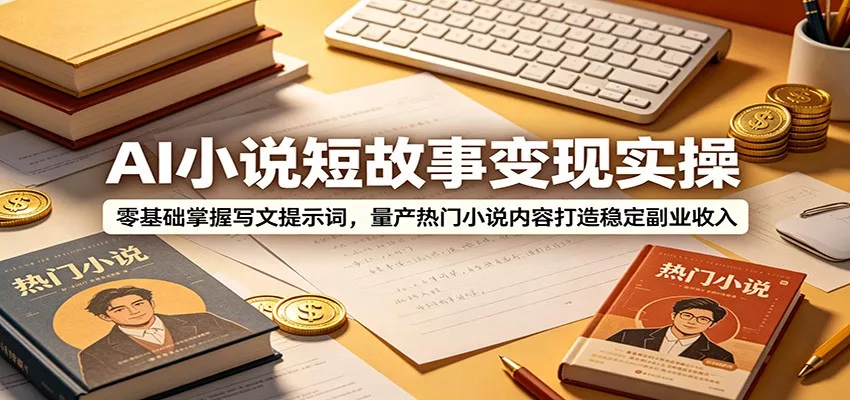 AI小说短故事变现实操：零基础掌握写文提示词，量产热门小说内容打造稳定副业收入 《鱼见海科技》-鱼见海资源网-免费PHP网站源码模板,插件软件网创AI智能体资源分享平台！