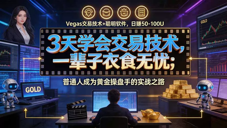 3天学会做交易,普通人快速成为操盘手” Vegas交易系统+聪明软件 , 日赚50-1000U, 长期稳定,小白轻松上手-九九网创