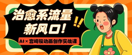 治愈系流量新风口，AI+宫崎骏动画创作实战课，从0到1打造爆款视频客创社 - 专注互联网轻资产创业及网络项目资源整合与分享客创社 - 专注互联网轻资产创业及网络项目资源整合与分享