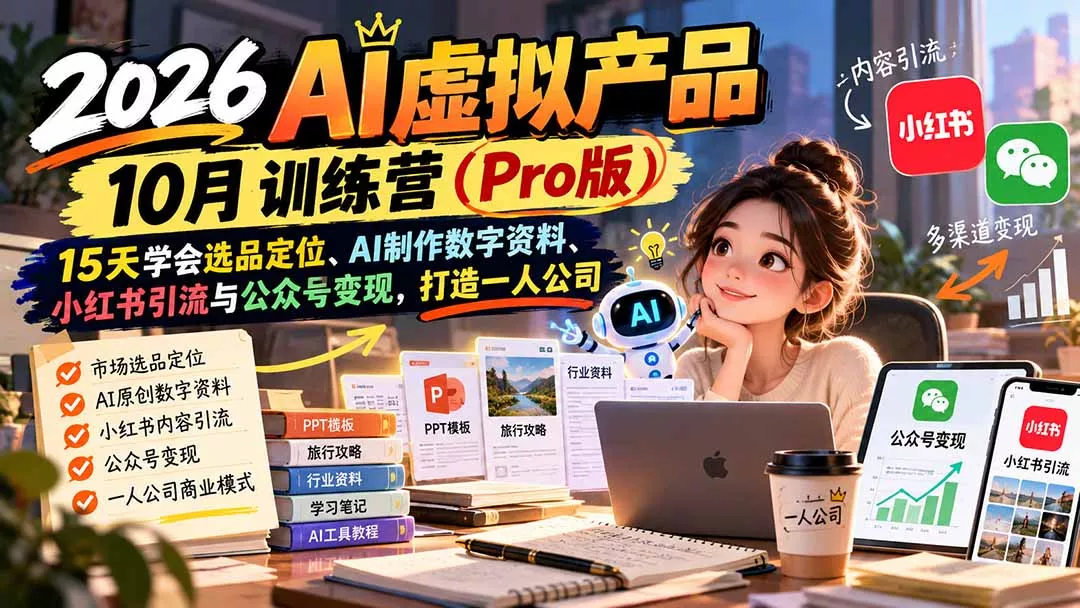 AI虚拟产品10月训练营(Pro版客创社区-专注互联网轻资产资源整合与分享客创社区-专注互联网轻资产资源整合与分享