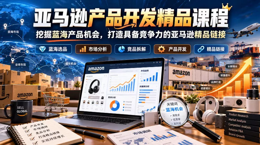 亚马逊产品开发精品课程，挖掘蓝海产品机会，打造具备竞争力的亚马逊精品链接客创社区-专注互联网轻资产资源整合与分享客创社区-专注互联网轻资产资源整合与分享