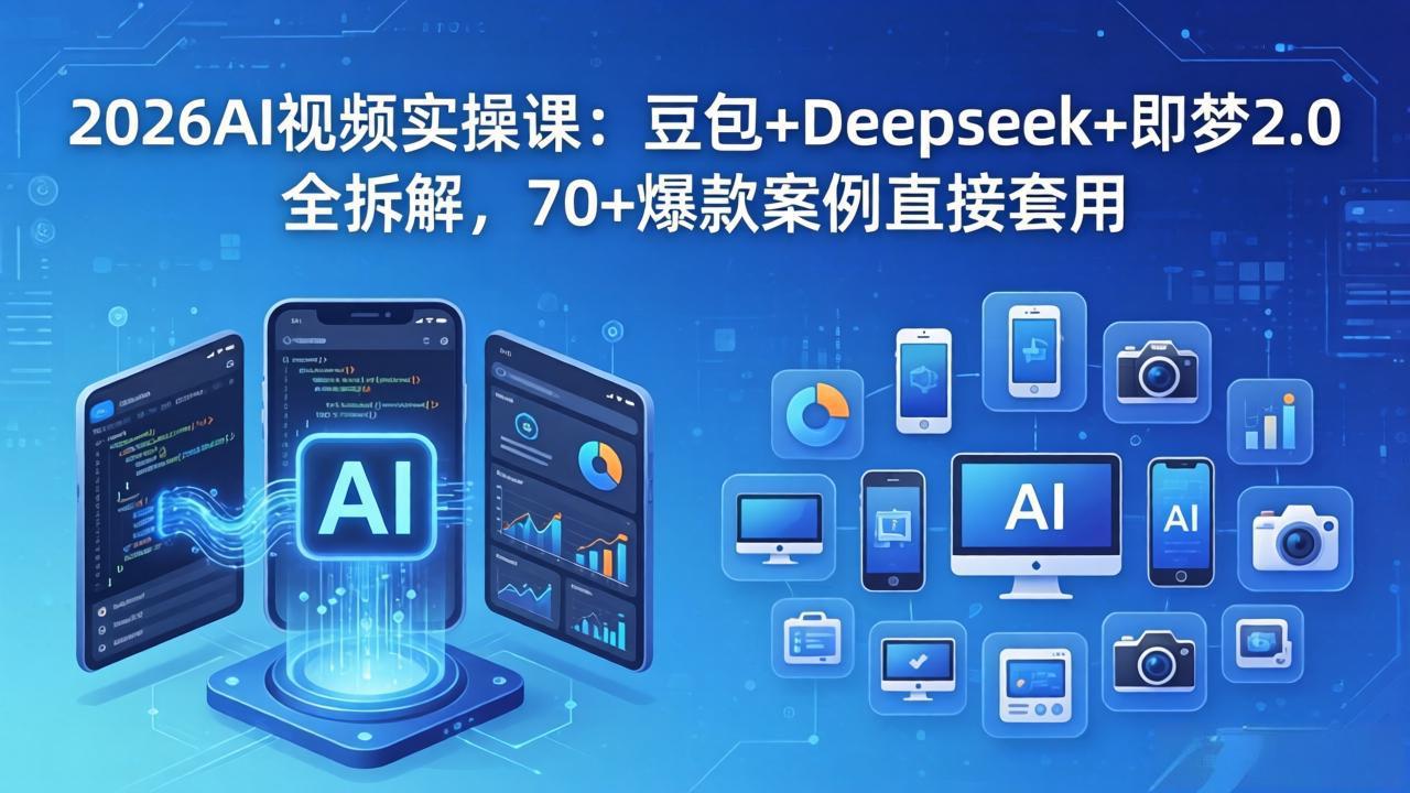 2026AI视频实操课：豆包+Deepseek+即梦2.0全拆解，70+爆款案例直接套用-鱼见海资源网-免费PHP网站源码模板,插件软件网创AI智能体资源分享平台！
