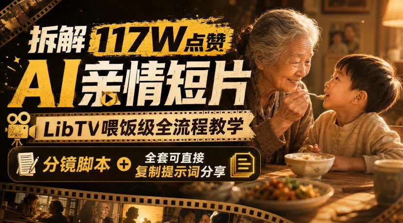 拆解117W点赞AI亲情短片，LibTV喂饭级全流程教学，分镜脚本+全套可直接复制提示词分享星享资源网星享资源网