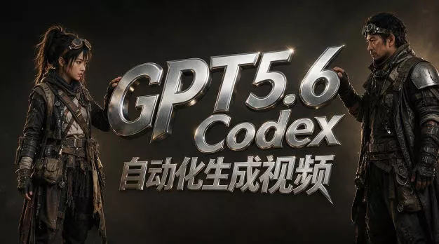 GPT5.6+Codex自动化生成视频全流程实战，从提示词设计、角色设定、封面海报，到视频生成思路与自动化工作流主用 -、辅助 +中赚AI网