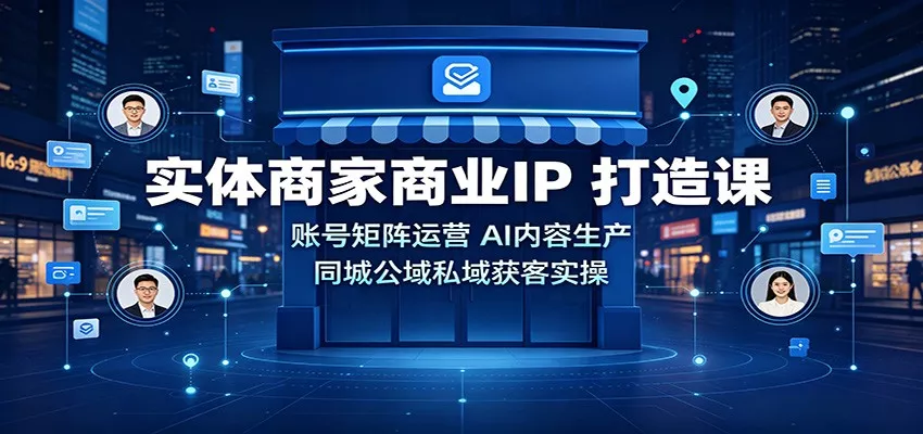 实体商家商业IP打造课：账号矩阵运营，AI内容生产，同城公域私域获客实操星享资源网星享资源网