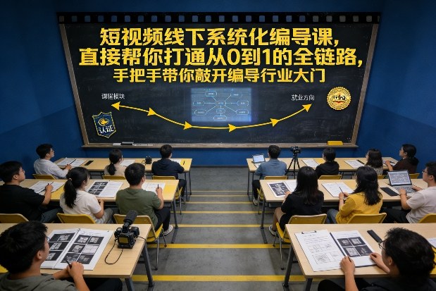 短视频线下系统化编导课，直接帮你打通从0到1的全链路，手把手带你敲开编导行业大门客创社区-专注互联网轻资产资源整合与分享客创社区-专注互联网轻资产资源整合与分享