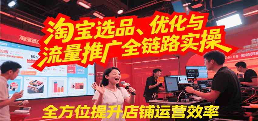 淘宝选品、优化与流量推广全链路实操，全面提升店铺运营效率-客创社 - 专注互联网轻资产创业及网络项目资源整合与分享客创社-免费且强大的项目分享网站！