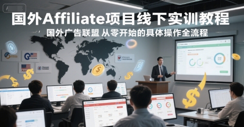 国外Affiliate项目线下实训教程，国外广告联盟从零开始的具体操作全流程-客创社 - 专注互联网轻资产创业及网络项目资源整合与分享客创社-免费且强大的项目分享网站！