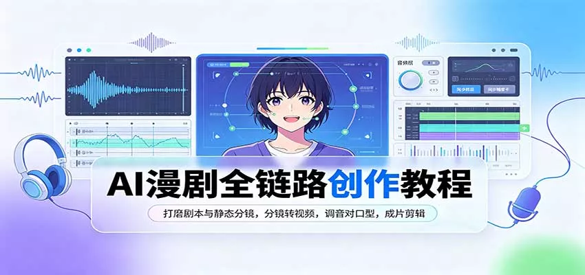 AI漫剧全链路创作教程：打磨剧本与静态分镜，分镜转视频，调音对口型，成片剪辑客创社区-专注互联网轻资产资源整合与分享客创社区-专注互联网轻资产资源整合与分享