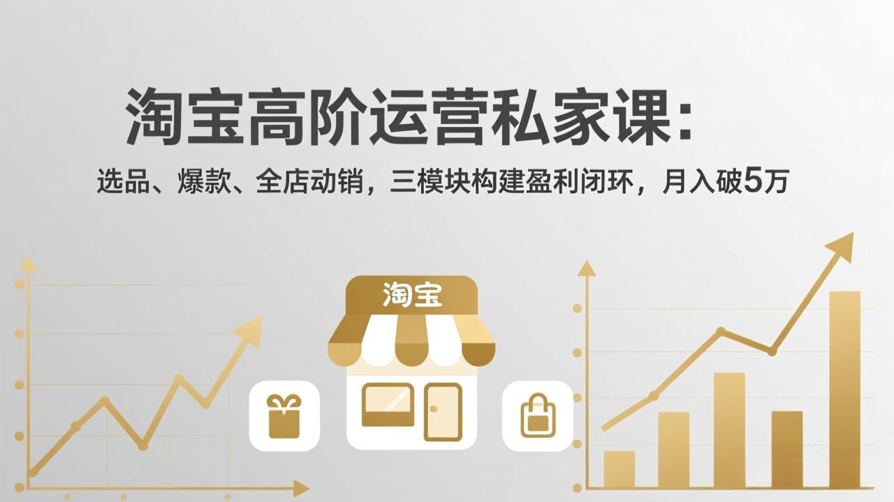 淘宝高阶运营私家课：选品、爆款、全店动销，三模块构建盈利闭环，月入破5万(更新26年2月 - 鱼见海科技完整实施指南 | 鱼...-鱼见海资源网-免费PHP网站源码模板,插件软件网创AI智能体资源分享平台！