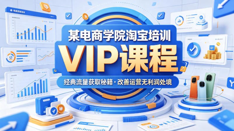 某电商学院淘宝培训VIP课程，各种经典有用的流量获取秘籍，改善运营产品没利润的处境(2026年5月)-云动网创-专注网络创业项目推广与实战，致力于打造一个高质量的网络创业搞钱圈子。