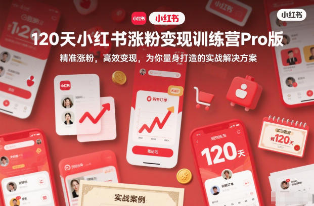 120天小红书涨粉变现训练营Pro版，​精准涨粉，高效变现​，为你量身打造的实战解决方案客创社区-专注互联网轻资产资源整合与分享客创社区-专注互联网轻资产资源整合与分享