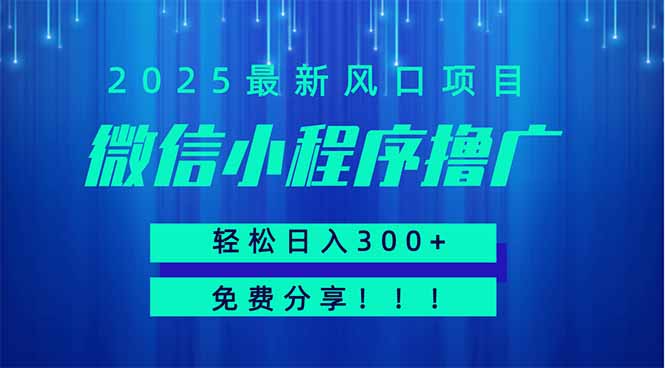 微信小程序撸广，最新风口项目，日入300+ 免费分享 可批量操作 小白可…客创社 - 专注互联网轻资产创业及网络项目资源整合与分享客创社 - 专注互联网轻资产创业及网络项目资源整合与分享