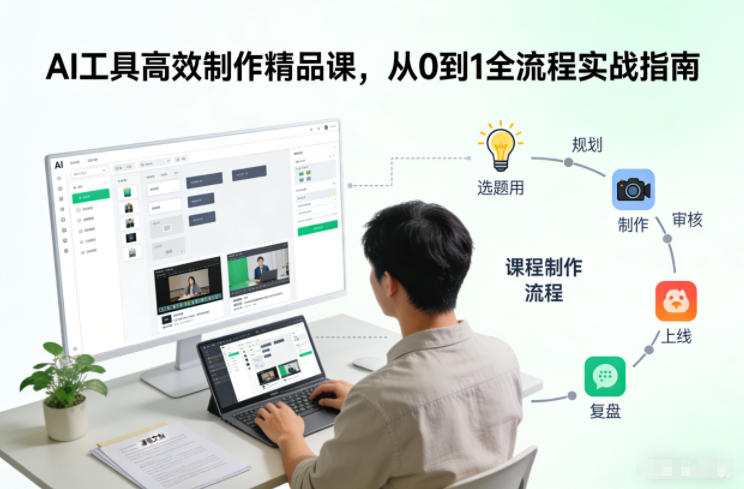 AI工具高效制作精品课，从0到1全流程实战指南客创社区-专注互联网轻资产资源整合与分享客创社区-专注互联网轻资产资源整合与分享