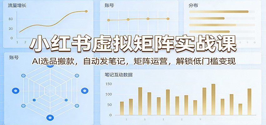 小红书虚拟矩阵实战课：AI选品搬款，自动发笔记，矩阵运营，解锁低门槛变现客创社区-专注互联网轻资产资源整合与分享客创社区-专注互联网轻资产资源整合与分享