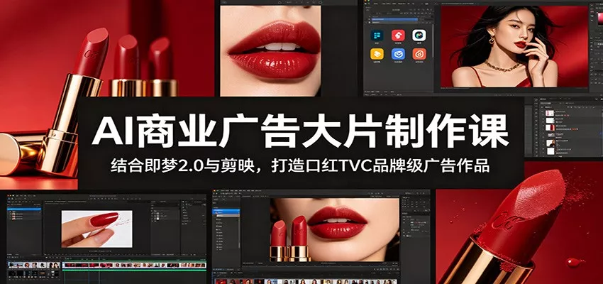 AI商业广告大片制作课：结合即梦2.0与剪映，打造口红TVC品牌级广告作品客创社区-专注互联网轻资产资源整合与分享客创社区-专注互联网轻资产资源整合与分享