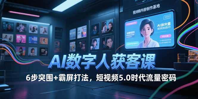 （15247期）AI数字人获客课，6步突围+霸屏打法，短视频5.0时代流量密码-客创社 - 专注互联网轻资产创业及网络项目资源整合与分享客创社-免费且强大的项目分享网站！