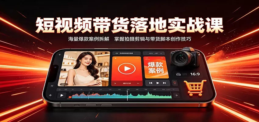 短视频带货落地实战课：海量爆款案例拆解，掌握拍摄剪辑与带货脚本创作技巧星享资源网星享资源网