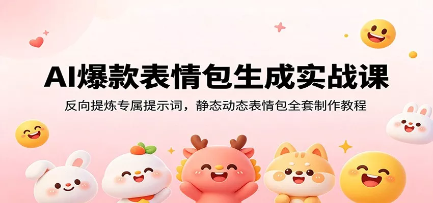 AI爆款表情包生成实战课：反向提炼专属提示词，静态动态表情包全套制作教程客创社区-专注互联网轻资产资源整合与分享客创社区-专注互联网轻资产资源整合与分享