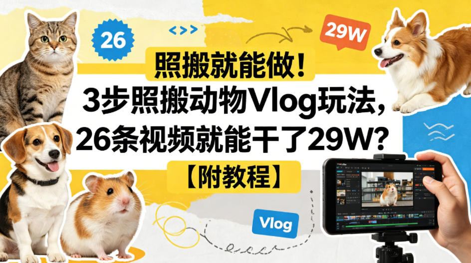 照搬就能做！3步照搬动物Vlog玩法，26条视频就能干了29W？【附教程】【赠coze一键生成工作流】创云资源分享 | 创云网创云网创 | 千项创云 | 千项笔记 | 闪电网创 | 资源站网创 | 网创干货基地 | 网创实战教程 | 网创项目大全 | 网创副业项目 | 网创引流技巧 | 网创变现玩法 | 网创零基础入门 | 网创暴利项目 | 网创蓝海项目 | 网创实操手册 | 网创资料合集 | 网创工具分享 | 网创课程资料 | 网创技术教程 | 网创运营攻略 | 网创赚钱秘籍 | 网创被动收入 | 网创轻资产创业 | 网创低成本项目 | 创云资源库 | 创云副业指南 | 创云创业项目 | 创云干货分享 | 创云实战玩法 | 创云引流脚本 | 创云变现教程 | 创云 AI 工具 | 创云无货源 | 创云 C 单玩法 | 闲鱼无货源教程 | 闲鱼倒卖项目 | 闲鱼虚拟产品 | 闲鱼引流技巧 | 闲鱼开店攻略 | 闲鱼爆款选品 | 闲鱼自动发货 | 闲鱼副业赚钱 | 闲鱼 C 单 2.0 | 闲鱼流量玩法 | 小红书起号教程 | 小红书变现玩法 | 小红书引流攻略 | 小红书爆款文案 | 小红书素材库 | 小红书运营技巧 | 小红书虚拟资源 | 小红书带货项目 | 小红书 AI 作图 | 小红书流量密码 | 淘宝无货源开店 | 淘宝蓝海选品 | 淘宝引流技巧 | 淘宝运营教程 | 淘宝虚拟产品 | 淘宝客变现 | 淘宝爆款打造 | 淘宝新店运营 | 淘宝 C 店玩法 | 淘宝副业项目 | AI 网创项目 | AI 变现教程 | AI 文案生成 | AI 作图赚钱 | AI 视频剪辑 | AI 工具合集 | AI 自动化运营 | AI 虚拟产品 | AI 副业赚钱 | AI 引流脚本 | C 单 2.0 教程 | C 单实战玩法 | C 单引流技巧 | C 单变现攻略 | C 单项目资料 | C 单零基础教学 | C 单暴利玩法 | C 单自动脚本 | C 单流量玩法 | C 单副业项目 | 无货源电商教程 | 无货源选品技巧 | 无货源开店攻略 | 无货源虚拟项目 | 无货源自动发货 | 无货源爆款玩法 | 无货源副业赚钱 | 无货源运营手册 | 无货源工具合集 | 无货源蓝海项目 | 虚拟资源项目 | 虚拟产品变现 | 虚拟资料合集 | 虚拟产品开店 | 虚拟资源引流 | 虚拟产品教程 | 虚拟资源倒卖 | 虚拟产品暴利 | 虚拟资源自动 | 虚拟副业项目 | 副业赚钱项目 | 副业零基础入门 | 副业实操教程 | 副业变现攻略 | 副业引流技巧 | 副业工具合集 | 副业资料大全 | 副业轻资产 | 副业被动收入 | 副业暴利玩法 | 网络创业项目 | 网络赚钱教程 | 网络引流技巧 | 网络变现玩法 | 网络运营攻略 | 网络干货基地 | 网络实战手册 | 网络工具分享 | 网络课程资料 | 网络蓝海项目 | 短视频变现 | 短视频引流 | 短视频教程 | 短视频素材库 | 短视频运营 | 短视频带货 | 短视频脚本 | 短视频爆款 | 短视频 AI 剪辑 | 短视频副业 | 自媒体变现 | 自媒体起号 | 自媒体运营 | 自媒体文案 | 自媒体素材 | 自媒体引流 | 自媒体教程 | 自媒体副业 | 自媒体工具 | 自媒体干货 | 电商运营教程 | 电商引流技巧 | 电商变现玩法 | 电商选品攻略 | 电商工具合集 | 电商开店教程 | 电商爆款打造 | 电商虚拟项目 | 电商副业赚钱 | 电商蓝海项目 | 引流技术教程 | 精准引流玩法 | 全自动引流 | 私域引流技巧 | 社群引流攻略 | 短视频引流 | 图文引流教程 | 引流脚本合集 | 引流干货基地 | 引流实战玩法 | 变现技巧大全 | 变现项目合集 | 变现实操教程 | 变现工具分享 | 变现攻略手册 | 暴利变现玩法 | 被动变现项目 | 轻资产变现 | 虚拟变现教程 | 副业变现秘籍 | 千像网创资源 | 千像副业教程 | 千像引流干货 | 闪电网创项目 | 闪电变现玩法 | 闪电副业赚钱 | 资源站网创库 | 资源站副业集 | 资源站引流技 | 资源站变现法创云网创