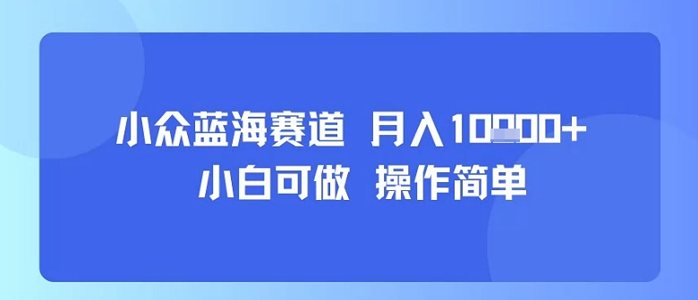 小众蓝海赛道，小白可做，操作简单，每天30分钟，月入1W+-客创社 - 专注互联网轻资产创业及网络项目资源整合与分享客创社-免费且强大的项目分享网站！