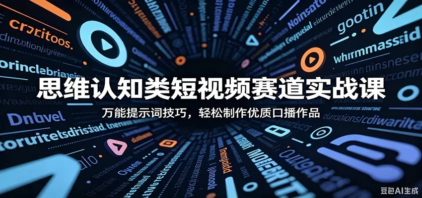 思维认知类短视频赛道实战课：万能提示词技巧，轻松制作优质口播作品客创社区-专注互联网轻资产资源整合与分享客创社区-专注互联网轻资产资源整合与分享