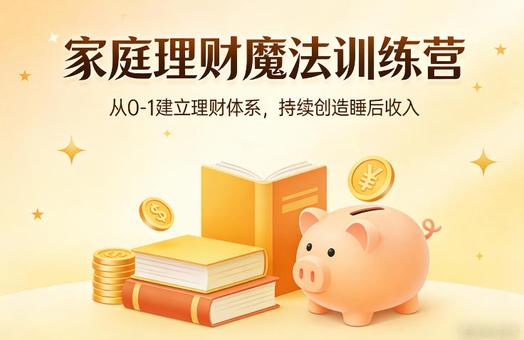 家庭理财魔法训练营，从0-1建立理财体系，持续创造睡后收入-鱼见海资源网-免费PHP网站源码模板,插件软件网创AI智能体资源分享平台！