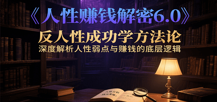 人性赚钱解密6.0，反人性成功学方法论，深度解析人性弱点与赚钱的底层逻辑-客创社 - 专注互联网轻资产创业及网络项目资源整合与分享客创社-免费且强大的项目分享网站！