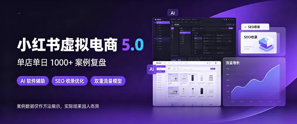 小红书虚拟电商5.0，单店单日1000+，AI软件+SEO收录，双重流量稳定出单【揭秘】客创社区-专注互联网轻资产资源整合与分享客创社区-专注互联网轻资产资源整合与分享