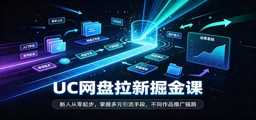 UC网盘拉新掘金课：新人从零起步，掌握多元引流手段，不同作品推广链路客创社区-专注互联网轻资产资源整合与分享客创社区-专注互联网轻资产资源整合与分享