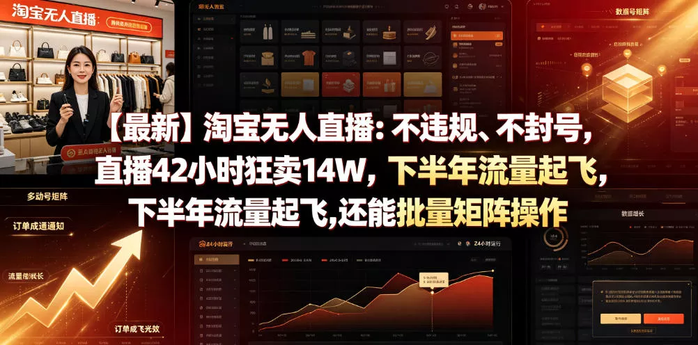 【最新】淘宝无人直播：不违规、不封号，直播42小时狂卖14W，下半年流量起飞，还能批量矩阵操作【揭秘】客创社区-专注互联网轻资产资源整合与分享客创社区-专注互联网轻资产资源整合与分享