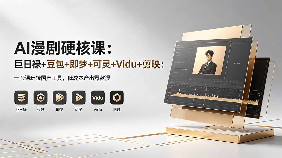 AI漫剧硬核课：巨日禄+豆包+即梦+可灵+Vidu+剪映：一套课玩转国产工具，低成本产出爆款漫剧-鱼见海资源网-免费PHP网站源码模板,插件软件网创AI智能体资源分享平台！