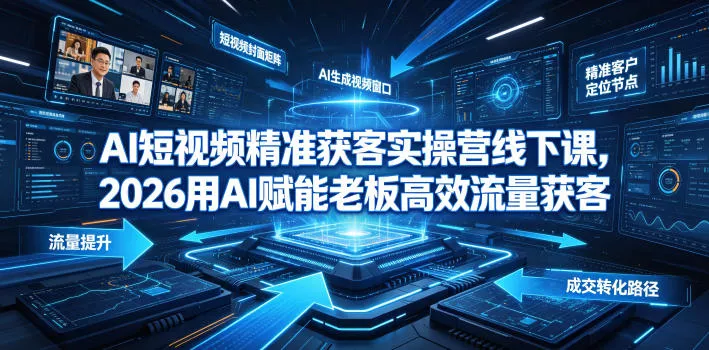 AI短视频精准获客实操营6月10-14号线下课，2026用AI赋能老板高效流量获客客创社区-专注互联网轻资产资源整合与分享客创社区-专注互联网轻资产资源整合与分享