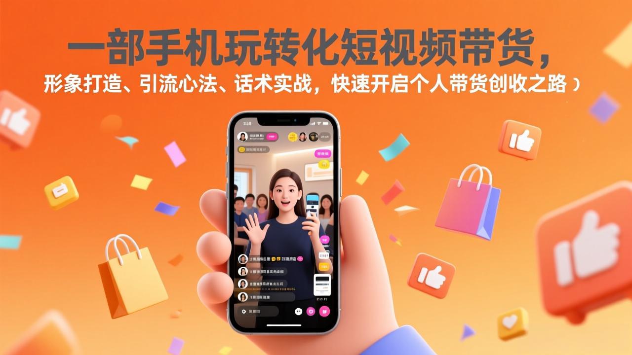一部手机玩转化短视频带货，形象打造、引流心法、话术实战，快速开启个人带货创收之路 - 鱼见海科技完整实施指南 | 鱼见海科技-鱼见海资源网-免费PHP网站源码模板,插件软件网创AI智能体资源分享平台！