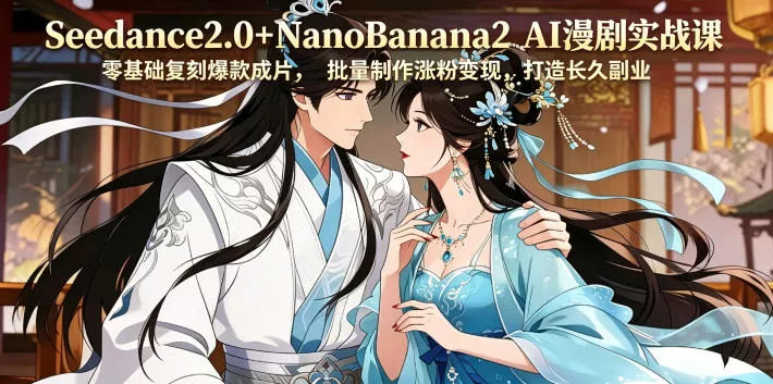 Seedance2.0+NanoBanana2 AI漫剧实战课，零基础复刻爆款成片涨粉变现，打造长久副业收益 《鱼见海科技》-鱼见海资源网-免费PHP网站源码模板,插件软件网创AI智能体资源分享平台！